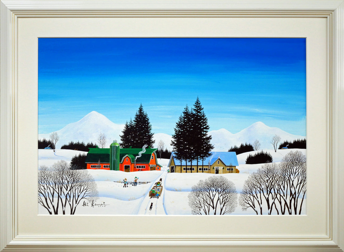 クリスチャン　ラッセン（Christian　Lassen）「インディゴナイト」キャンバスにミクスドメディア版画・手彩色