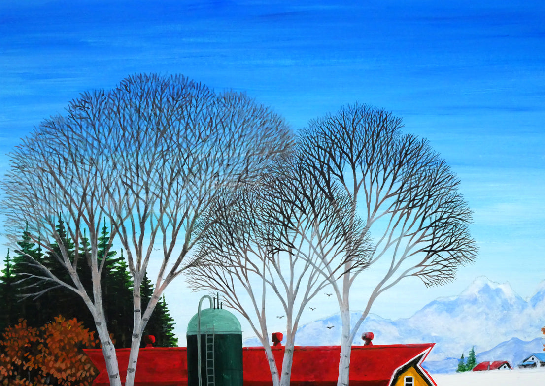 金井英明「でっかい雪ダルマだ」肉筆アクリル画1点物・15号　拡大画像1