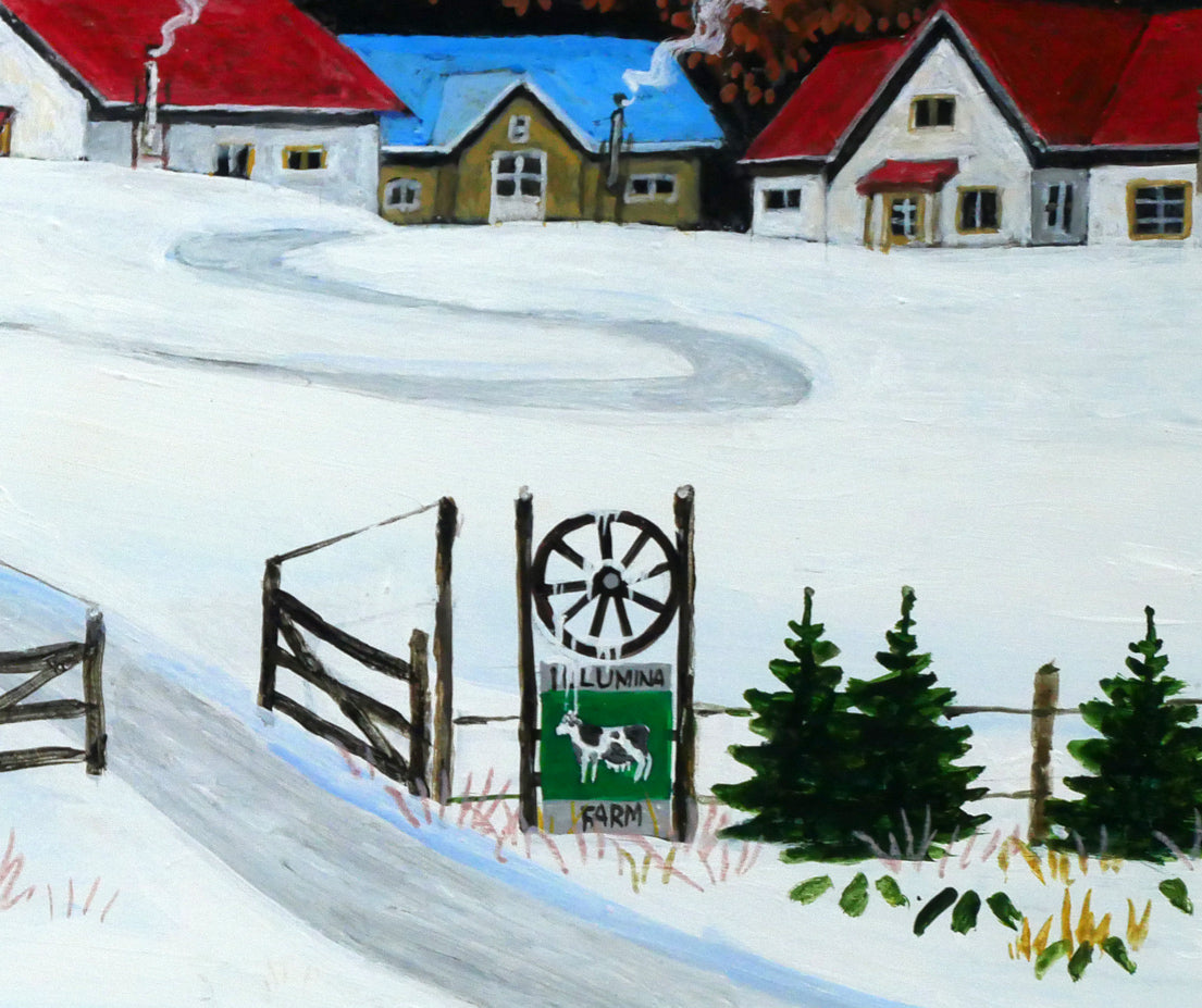 金井英明「でっかい雪ダルマだ」肉筆アクリル画1点物・15号　拡大画像7