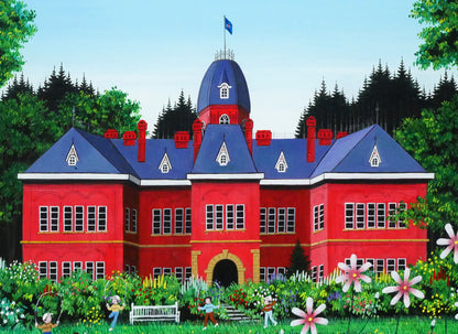 金井英明「お花がいっぱい赤レンガ」肉筆アクリル画1点物・15号　拡大画像7