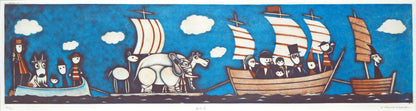 金沢一彦「移住者」銅版画　作品全体画像