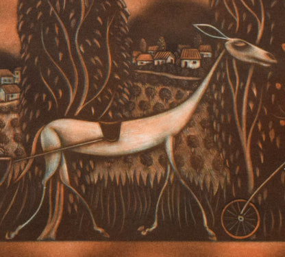 金沢一彦「郊外のドライブ」銅版画　拡大画像7