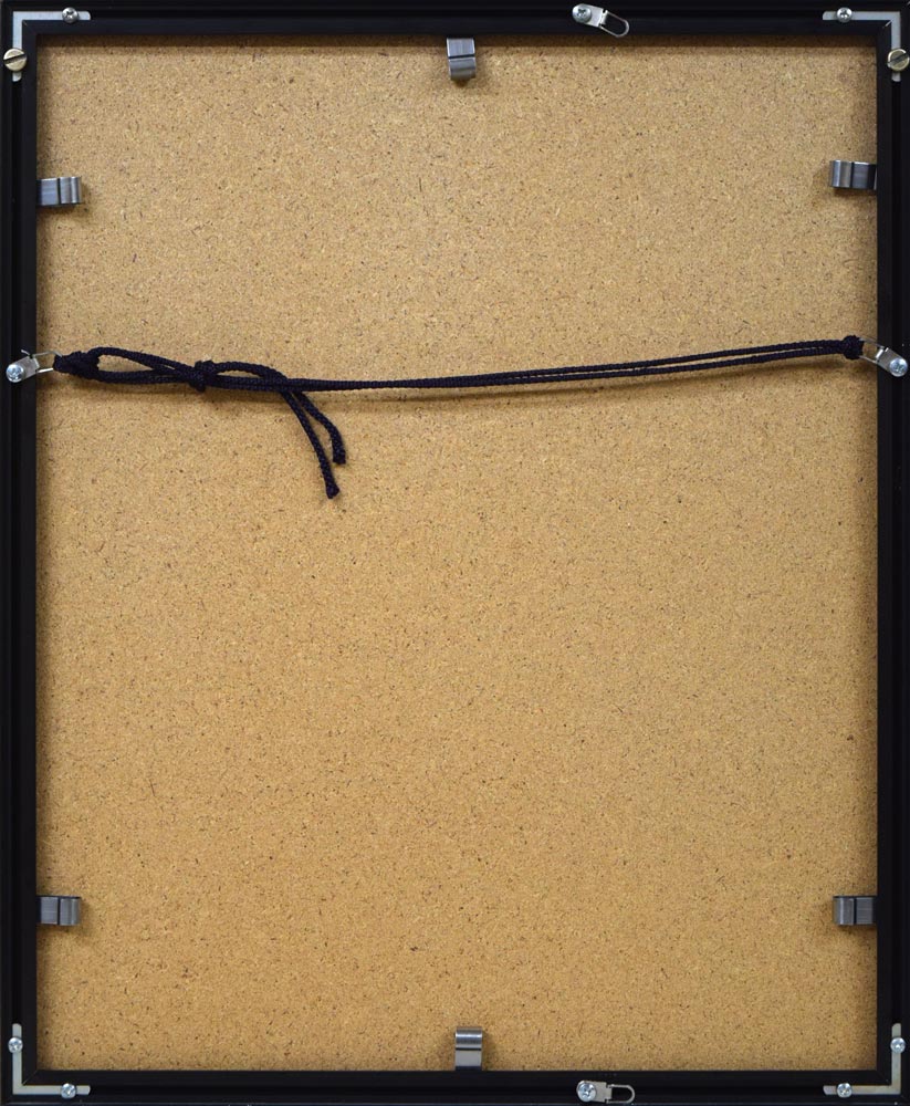 金沢一彦「にぎやかな食卓」銅版画　額縁裏側画像