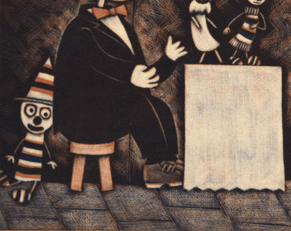 金沢一彦「人形芝居」銅版画　拡大画像3