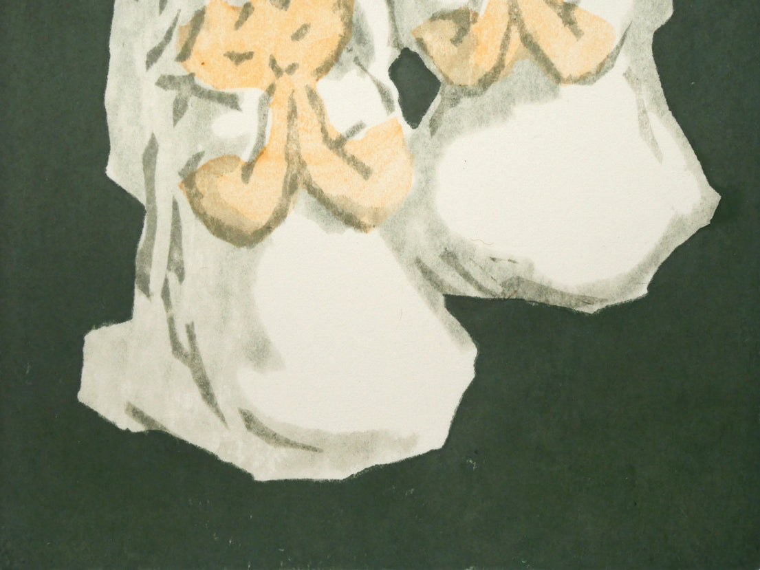 金子誠治「お祈り」木版画　拡大画像2