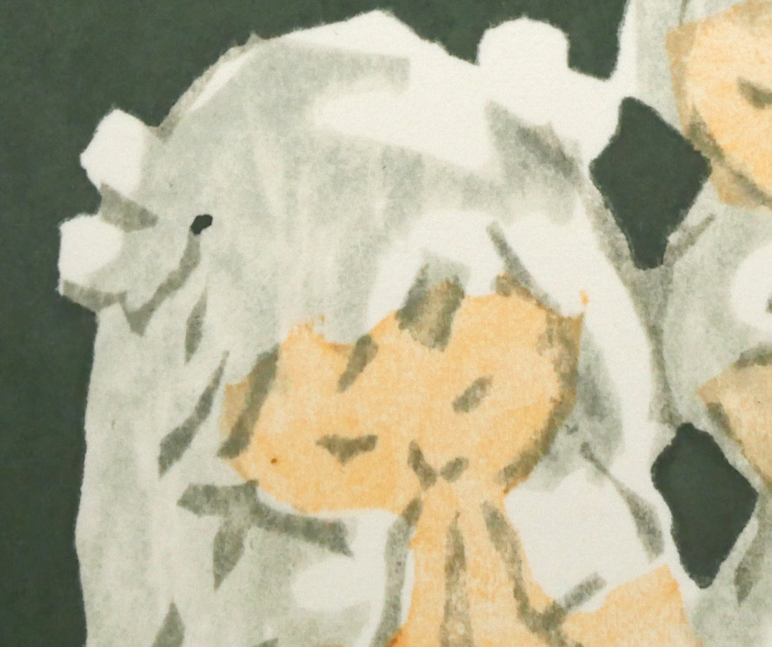 金子誠治「お祈り」木版画　拡大画像3