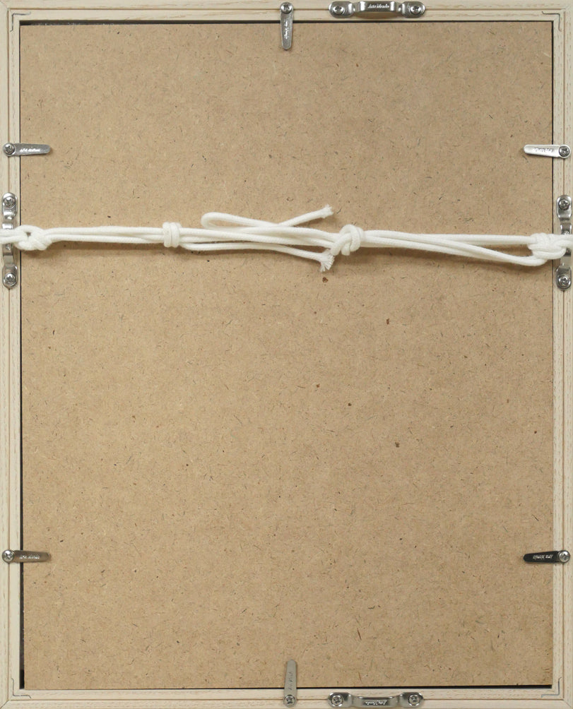 金子誠治「お祈り」木版画　額縁裏側画像