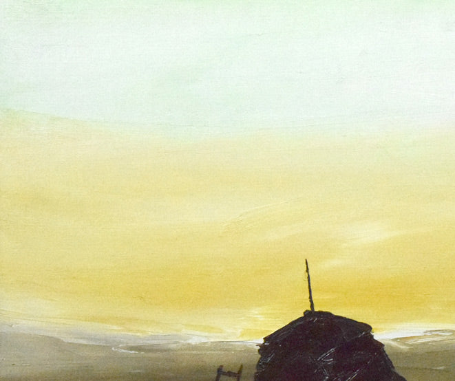 神田日勝「風景」油絵・F8号　拡大画像1