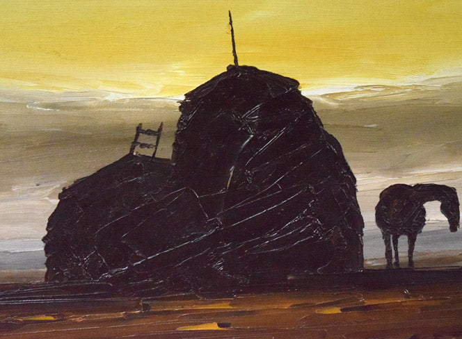 神田日勝「風景」油絵・F8号　拡大画像3