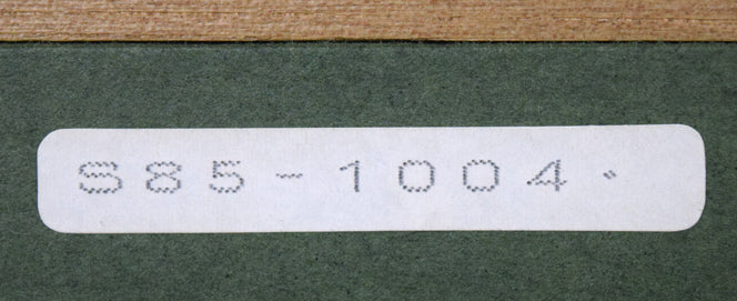 片岡球子「青富士」リトグラフ　額裏拡大画像（「一枚の繪」販売作品・管理番号シール）