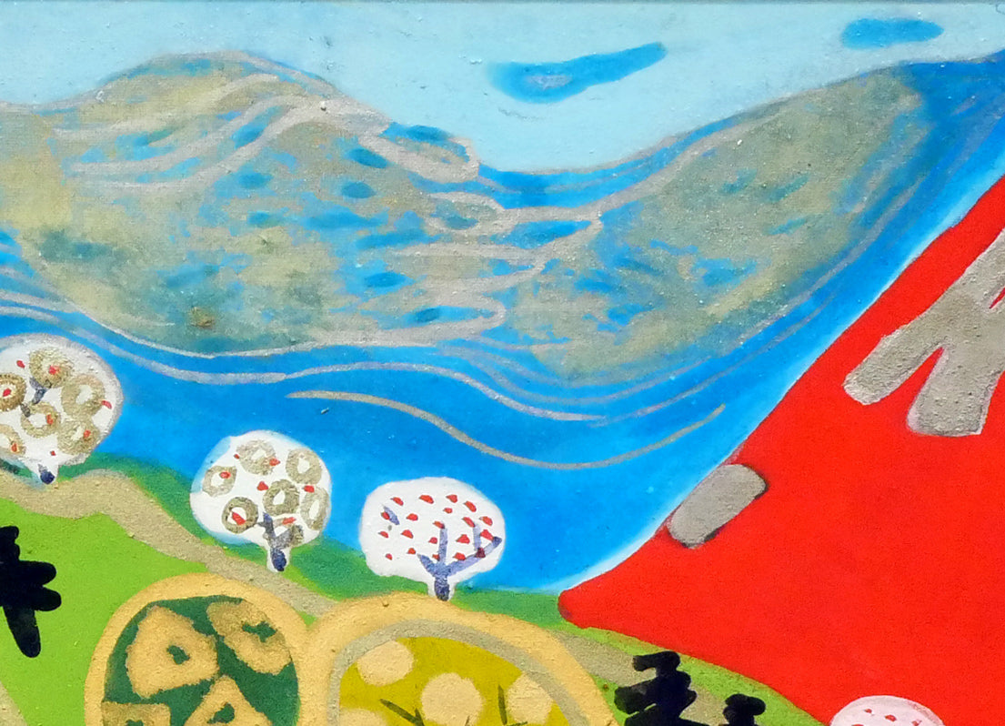 片岡球子「富士」日本画・M6号　拡大画像2