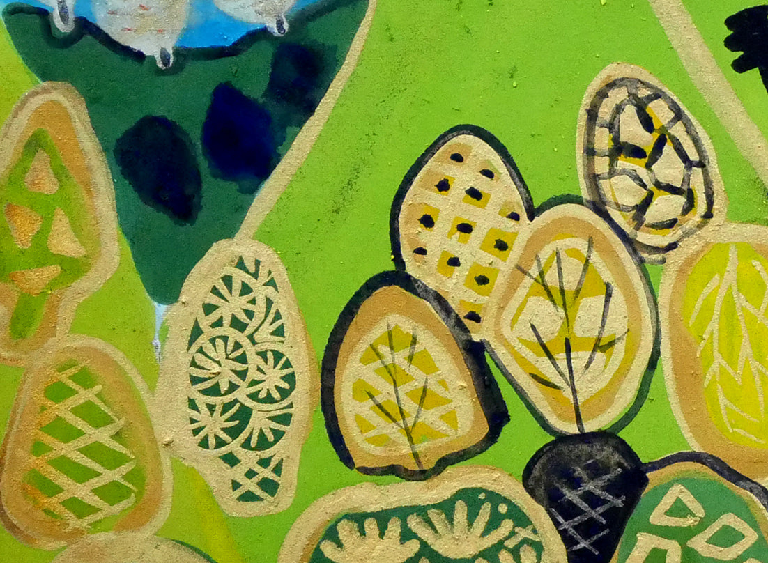 片岡球子「富士」日本画・M6号　拡大画像4