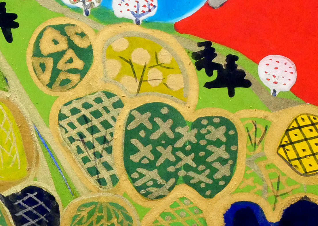 片岡球子「富士」日本画・M6号　拡大画像5