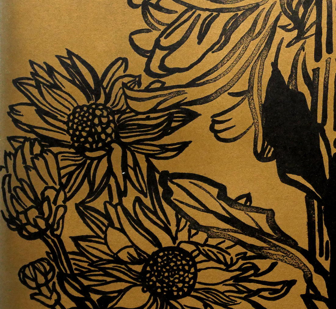 片岡球子「菊」リトグラフ　拡大画像3