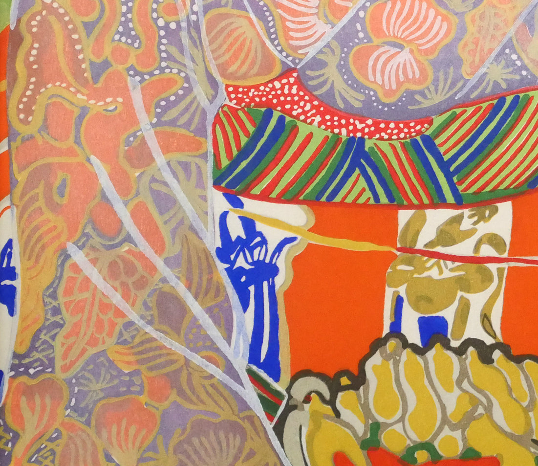 片岡球子「むすめ」木版画　拡大画像6