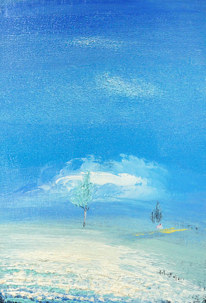 片山弘明「青い青い空」油絵・SM　作品全体画像