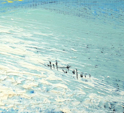 片山弘明「青い青い空」油絵・SM　サイン画像