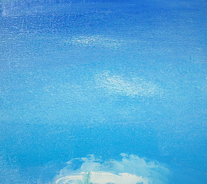 片山弘明「青い青い空」油絵・SM　拡大画像1
