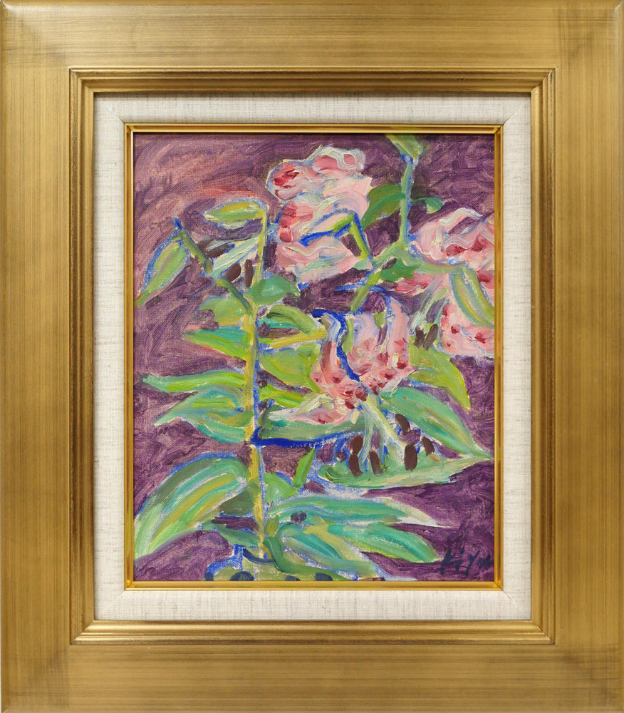 木田金次郎「アネモネ」油絵・F8号 絵画買取・販売の小竹美術