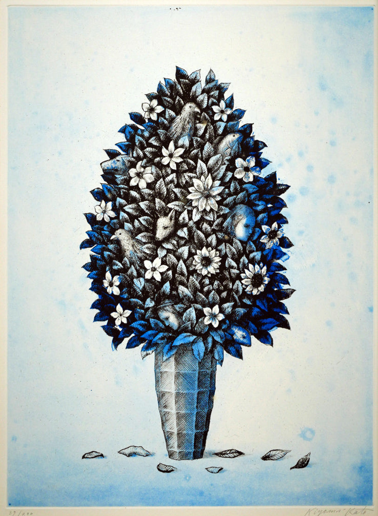 加藤清美「生命の花」銅版画　作品全体画像