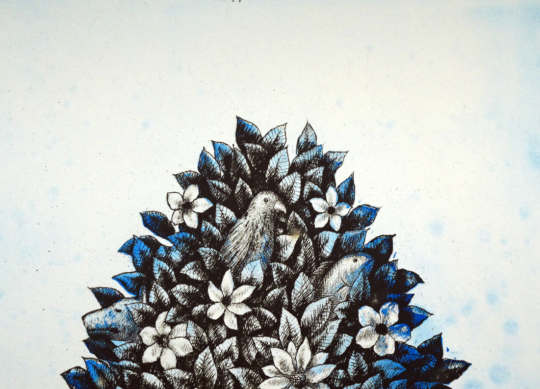 加藤清美「生命の花」銅版画　拡大画像1