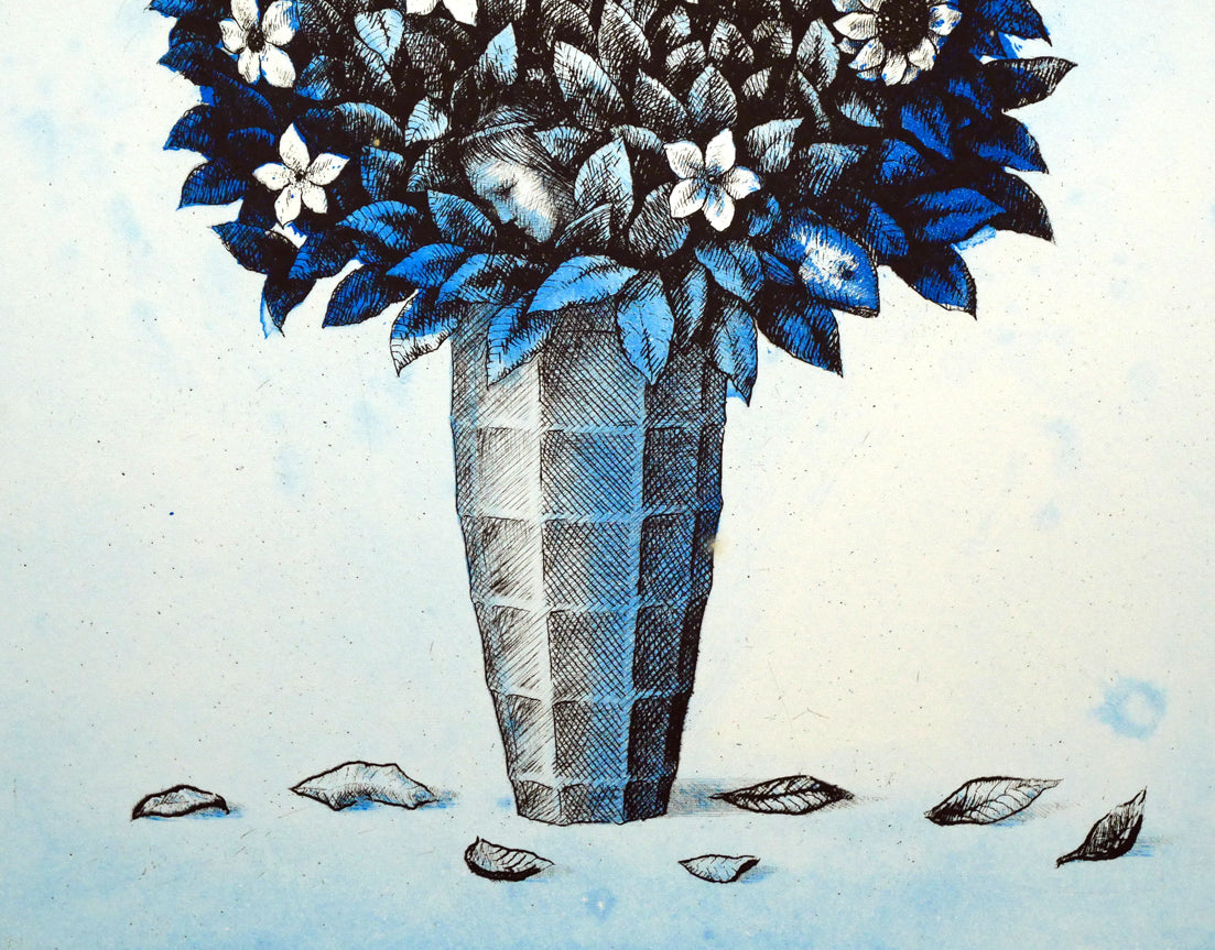 加藤清美「生命の花」銅版画　拡大画像3