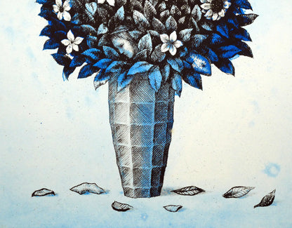 加藤清美「生命の花」銅版画　拡大画像3