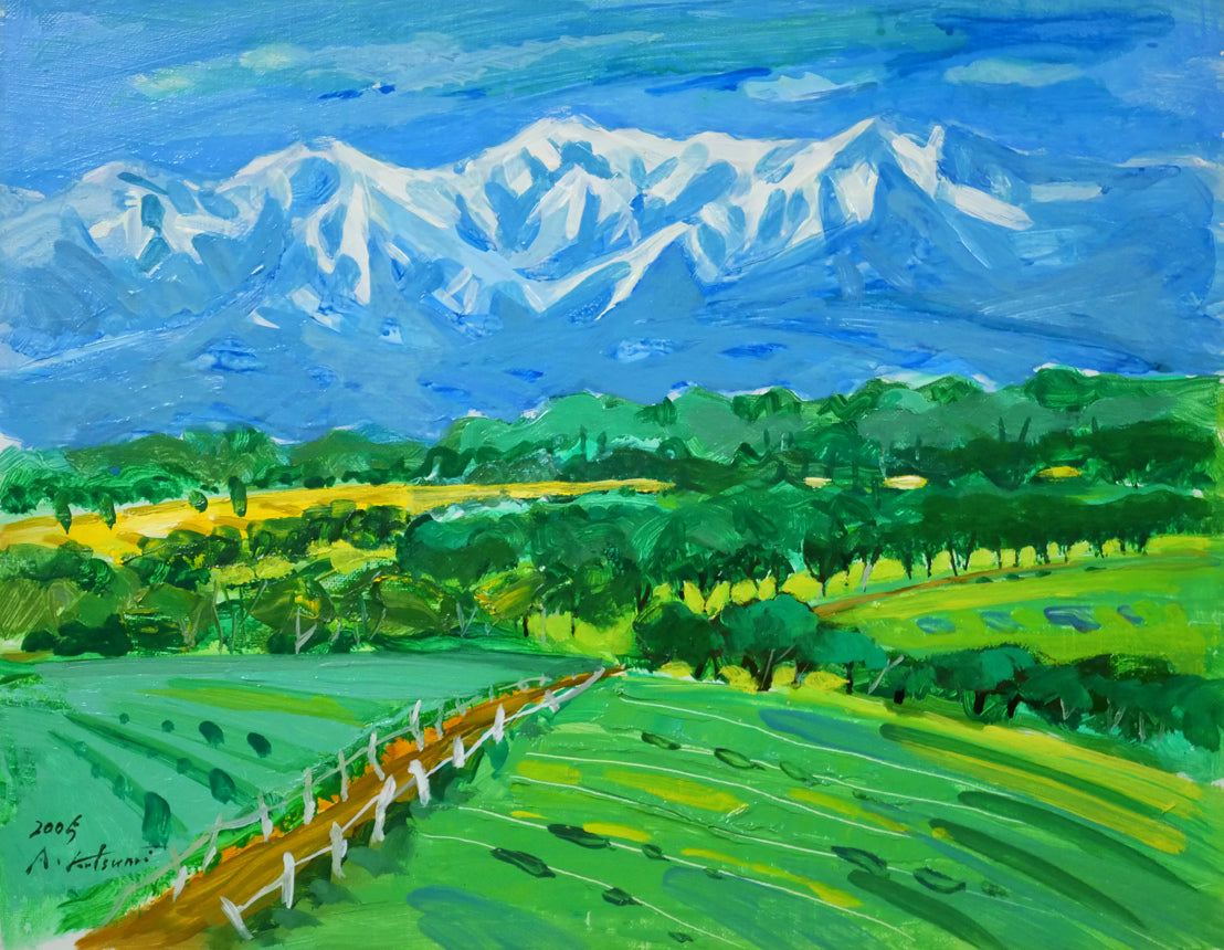 勝見渥「大雪山連邦の夏」油絵・F6号　作品全体画像