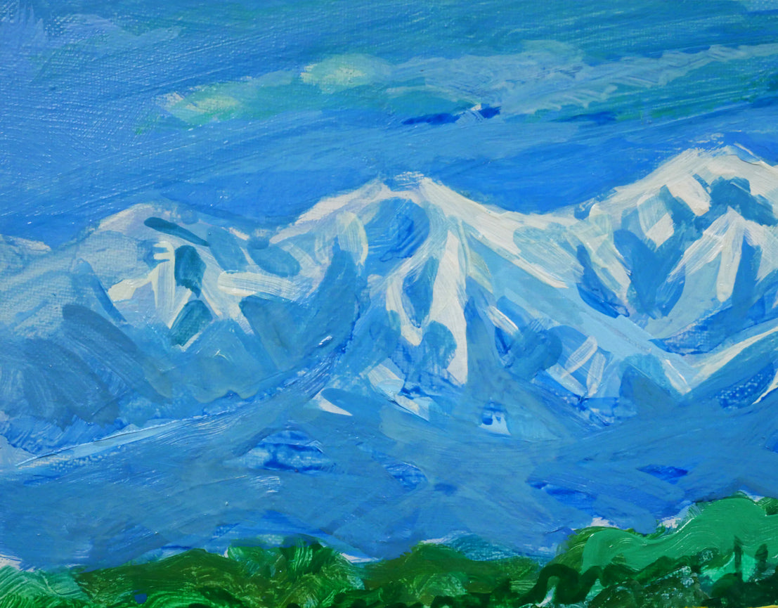 勝見渥「大雪山連邦の夏」油絵・F6号　拡大画像1