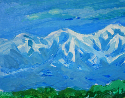 勝見渥「大雪山連邦の夏」油絵・F6号　拡大画像1