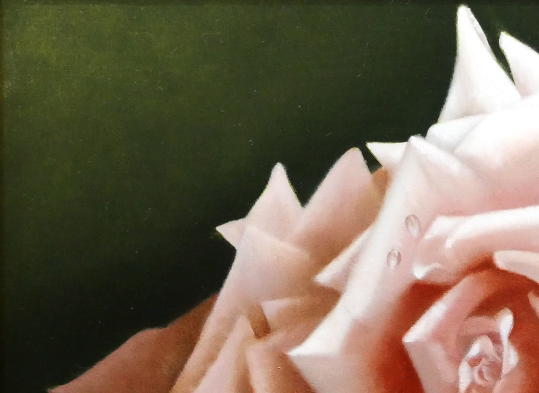 河合びこう（美江）「薔薇（スィートムーン）」油絵・SM　拡大画像1