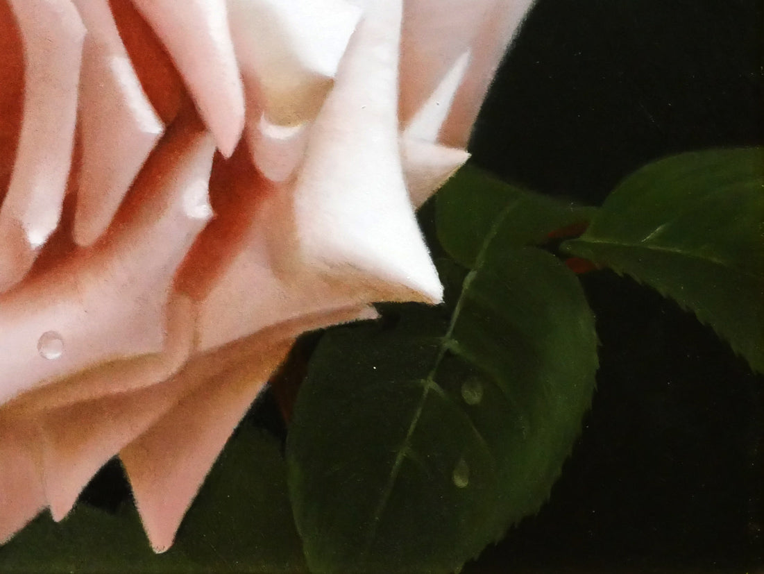 河合びこう（美江）「薔薇（スィートムーン）」油絵・SM　拡大画像4