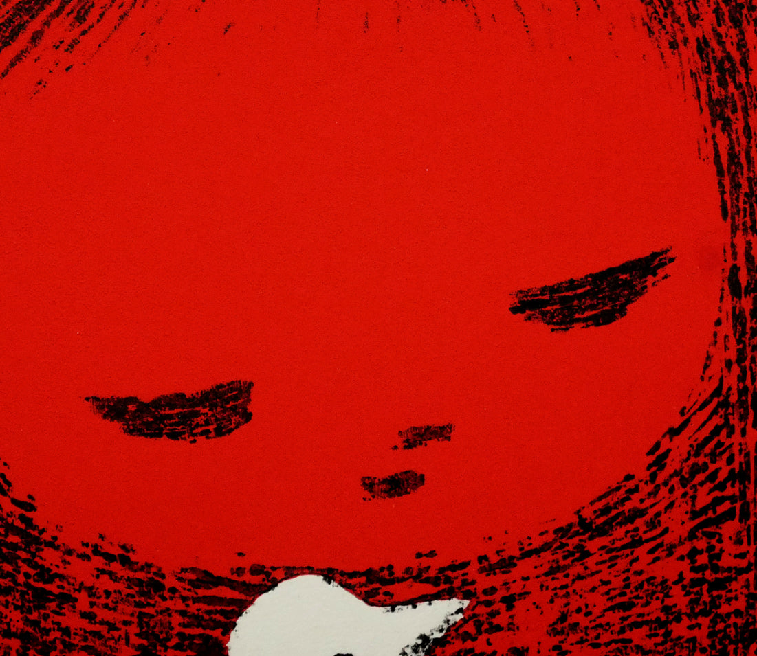 河野薫「小鳥（C）」木版画　拡大画像2