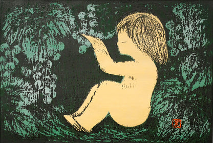 河野薫「みのり」木版画　作品全体画像