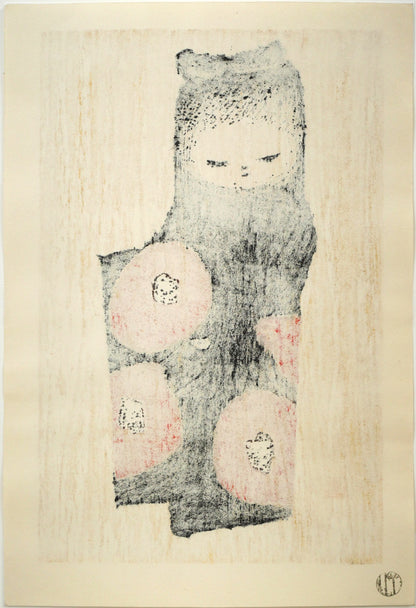 河野薫「椿（C）」木版画　作品シート裏側画像