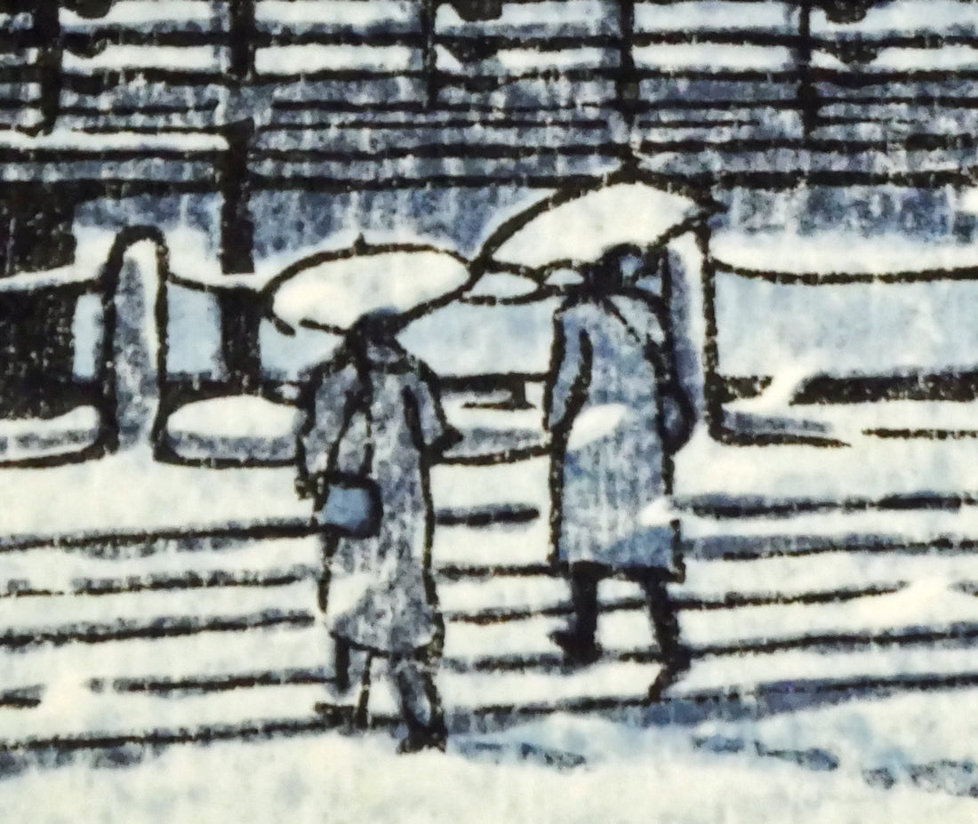 川瀬巴水「奈良三月堂」木版画　拡大画像4
