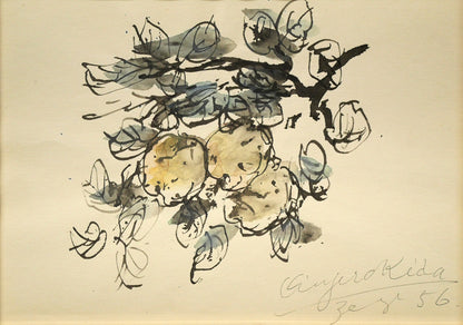 木田金次郎「静物（果物）」水彩画　作品全体画像