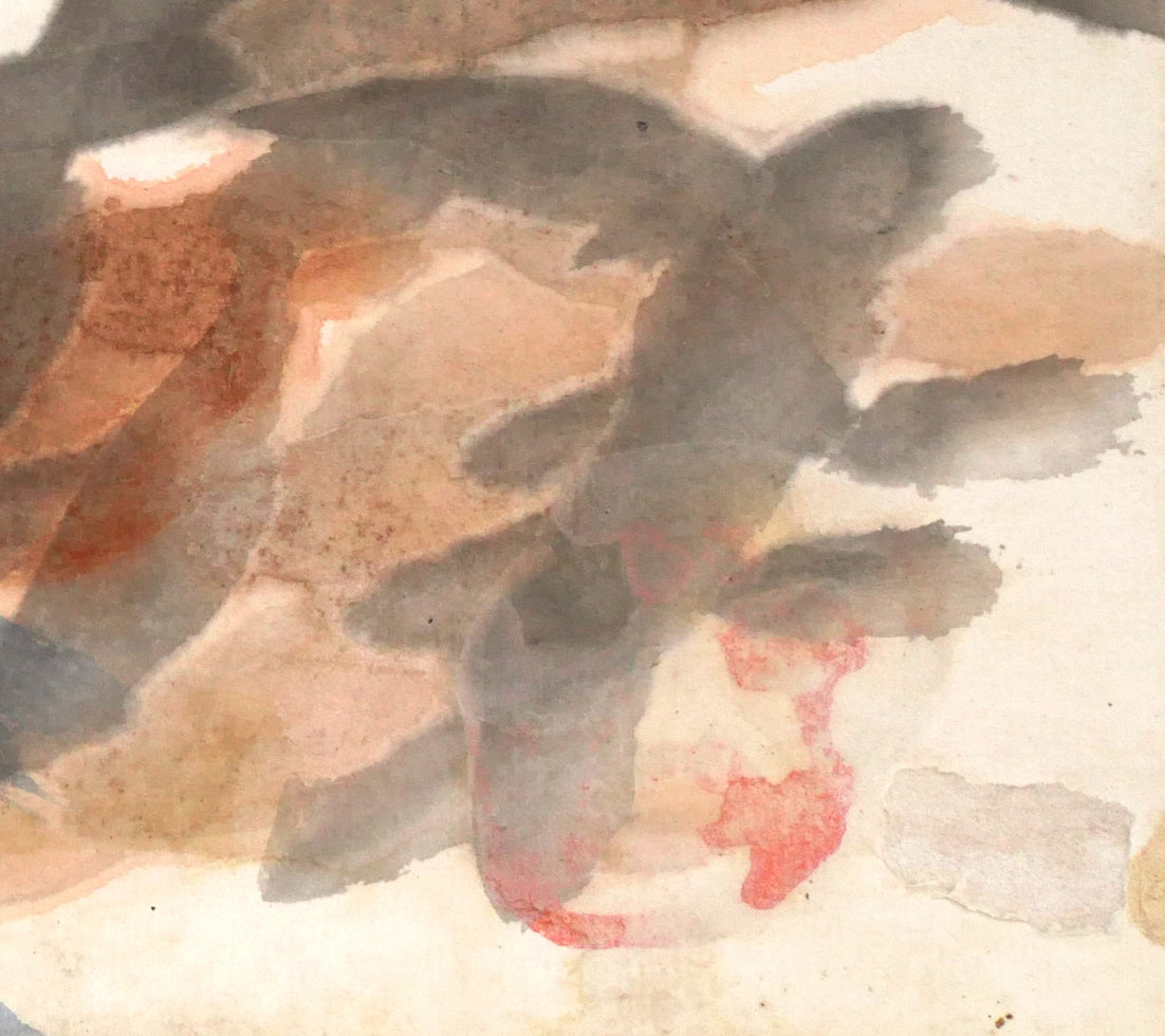 木田金次郎「羊蹄山」水彩画・色紙　サイン拡大画像（きだ）