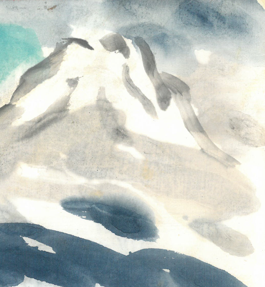 木田金次郎「羊蹄山」水彩画・色紙　拡大画像2