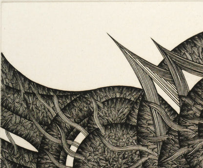 木原康行「Le　printemps（春）」ビュラン（銅版画）　拡大画像1