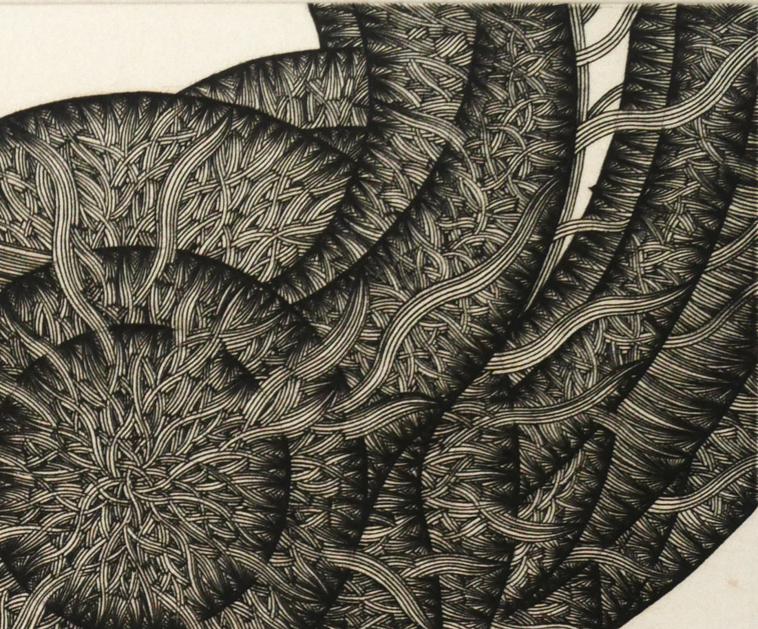 木原康行「Le　printemps（春）」ビュラン（銅版画）　拡大画像2