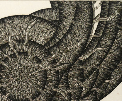 木原康行「Le　printemps（春）」ビュラン（銅版画）　拡大画像2