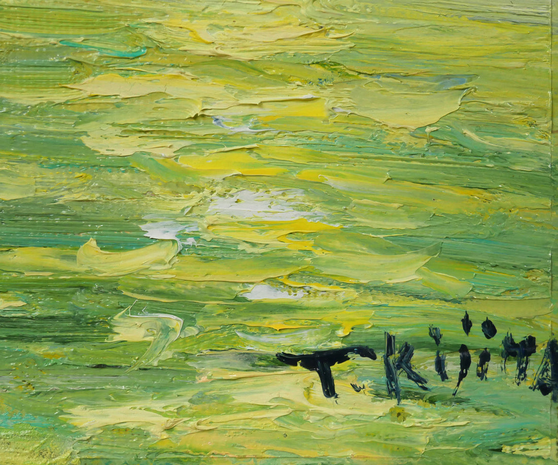 木島務「釧路港」油絵・SM – 小竹美術