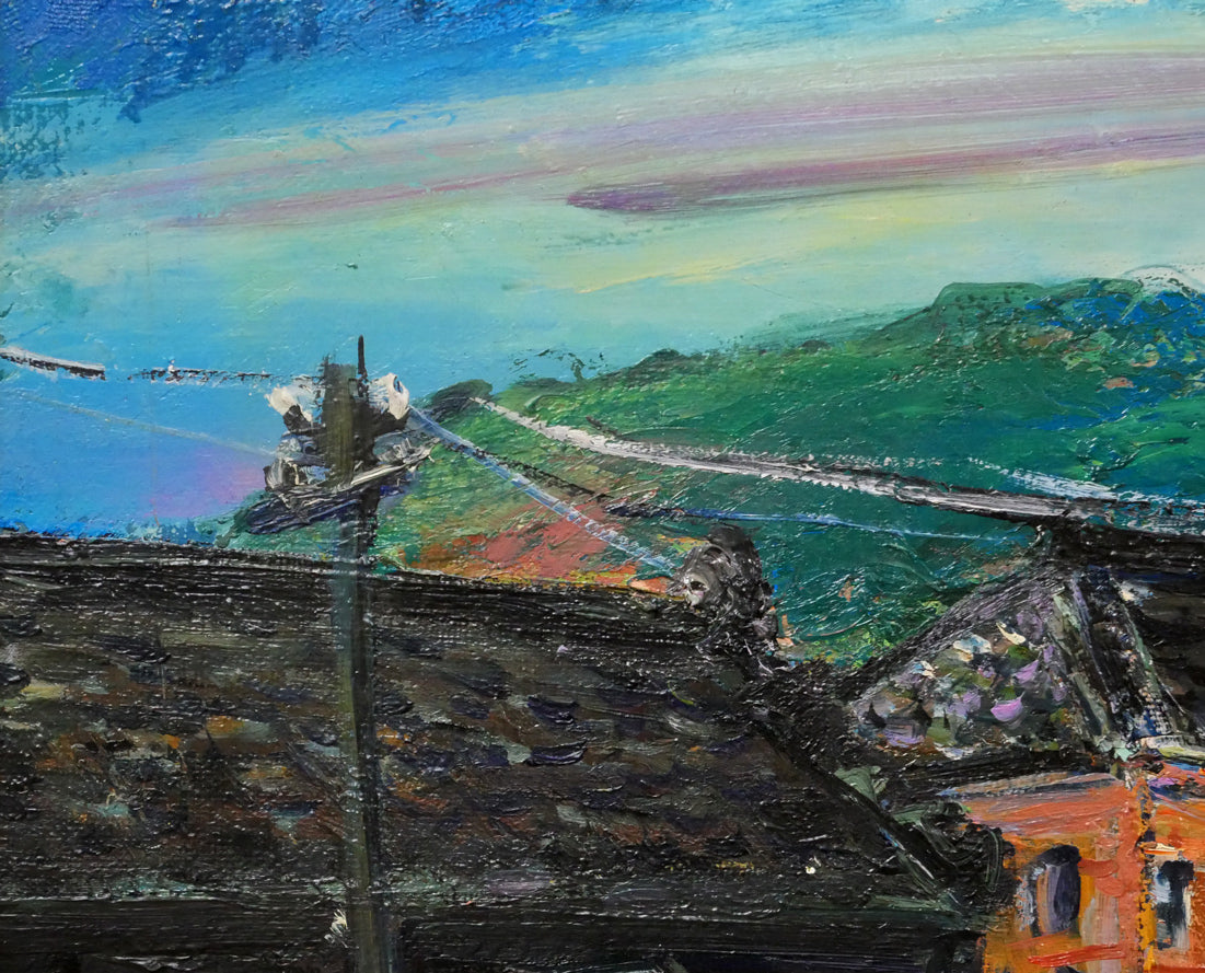 木島務「小樽運河」油絵・F8号 絵画買取・販売の小竹美術