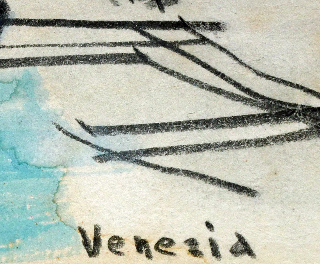 木嶋良治「Venezia（ベニス）」水彩画・色紙　タイトル拡大画像
