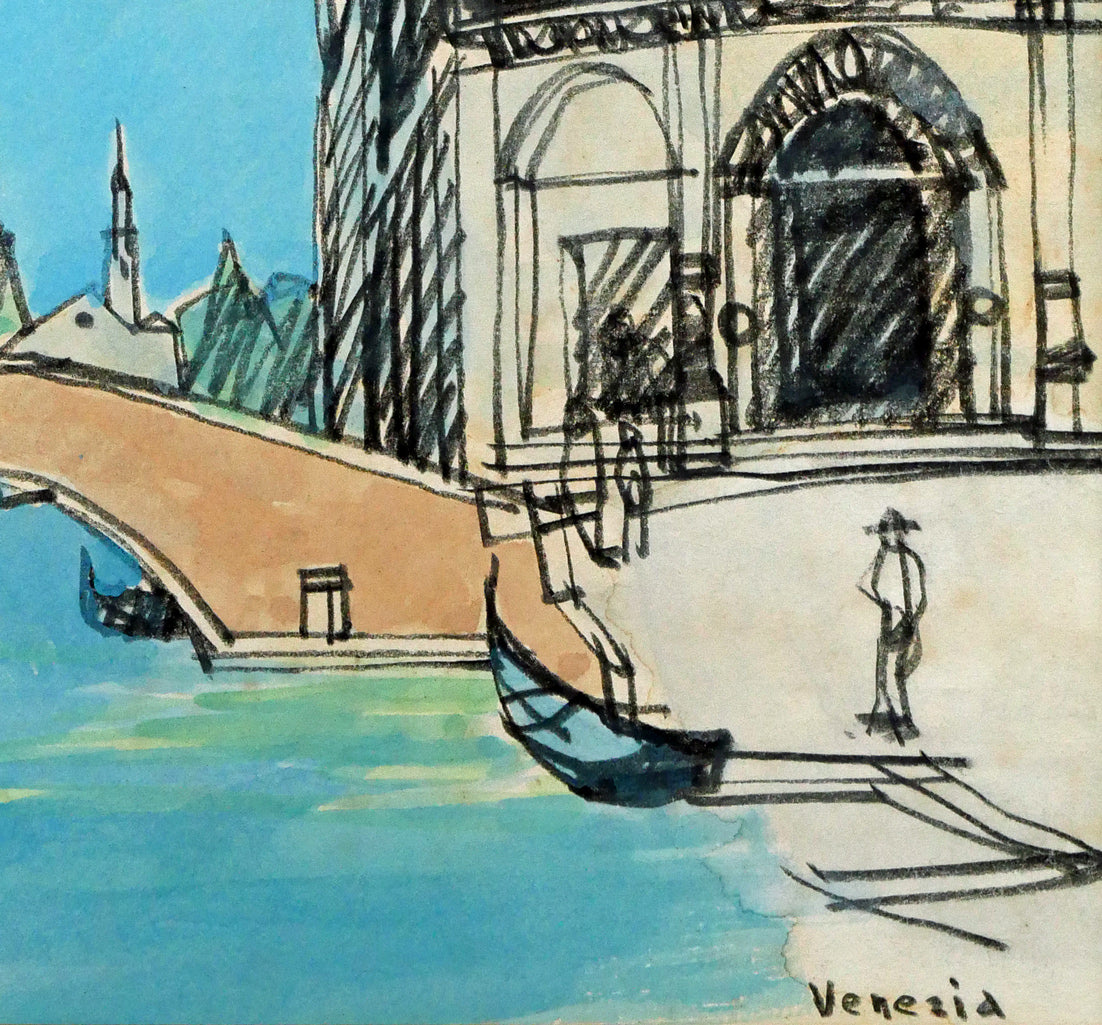 木嶋良治「Venezia（ベニス）」水彩画・色紙　拡大画像4