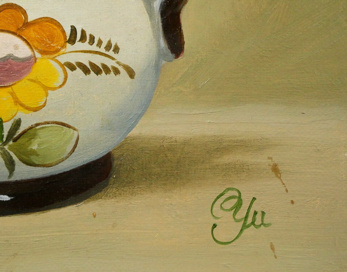 木村優博「バラ」油絵・F3号　サイン拡大画像