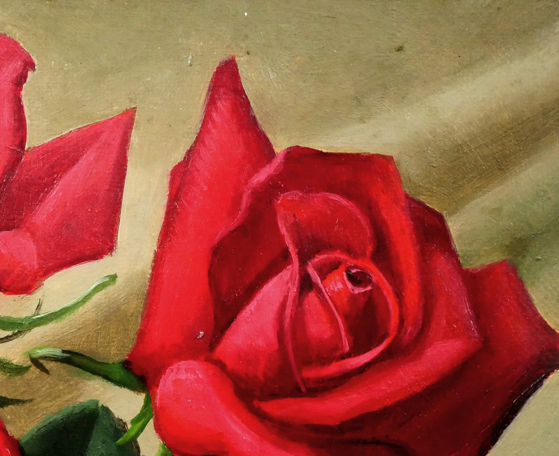 木村優博「バラ」油絵・F3号　拡大画像2