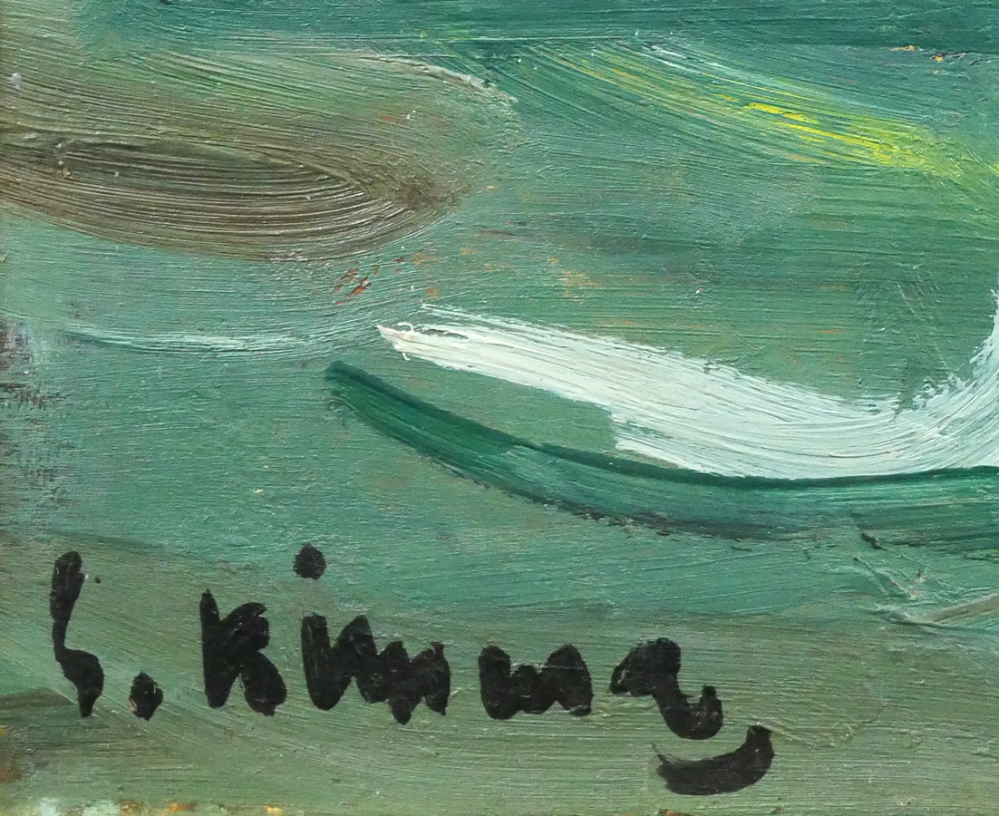 木村捷司「襟裳の海」油絵・F4号・1964年10月個展出品作　サイン拡大画像