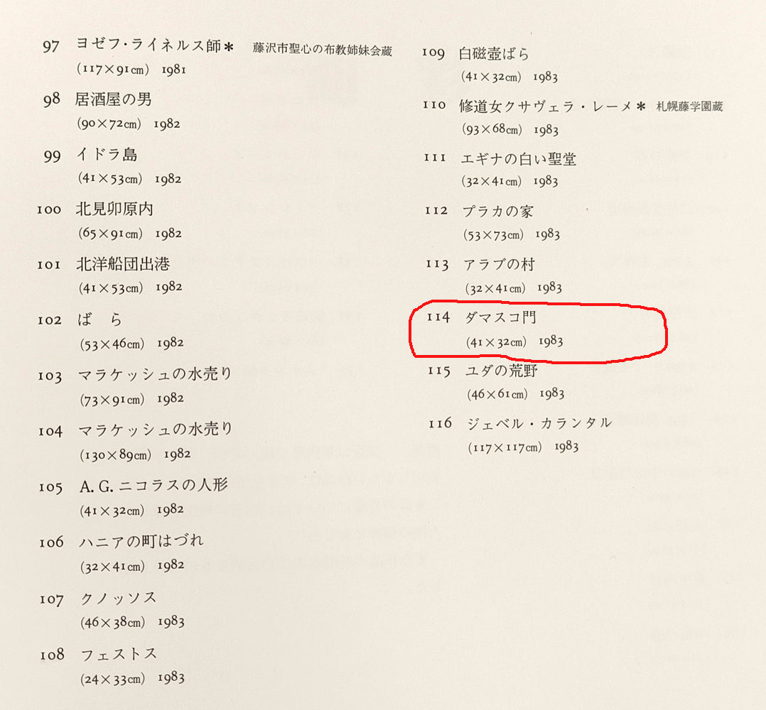 木村捷司「ダマスコ門（イスラエル）【画集掲載作品】」油絵・F8号　画集掲載内容3（サイズ、制作年は誤表記だと考えられます）